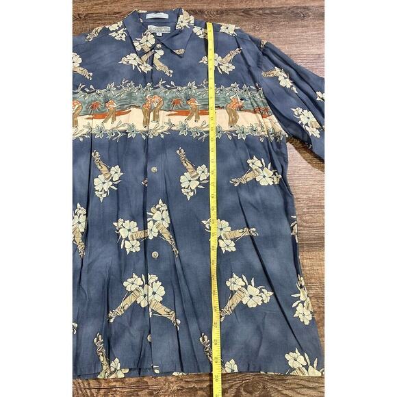 Campia Men’s Medium Hawaiian Shirt Blue Button Up Short Sleeve Golf Theme - Picture 4 of 7